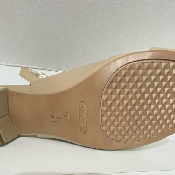 Taupe block heel comfy pumps; worn once - Picture 3 of 4